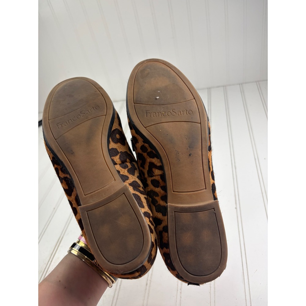 Franco Sarto Vintage Leopard Calf Hair Bit Loafers Women's Size 8 - Picture 3 of 11